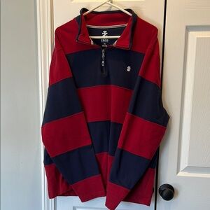 Izod Red and Navy Striped Sweater